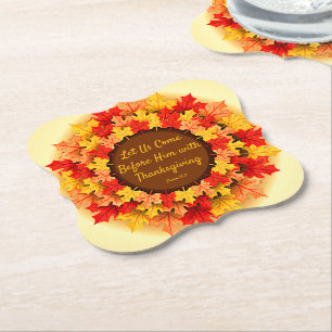 Posavasos De Papel Cotas de la Biblia de Otoño Día de Acción de Graci