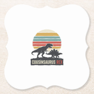 Posavasos De Papel Cousinsaurus Rex Camiseta Divertida de Dinosaurio 