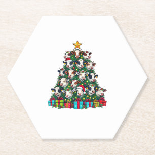 Posavasos De Papel Cow Christmas Tree Funny Cow Xmas