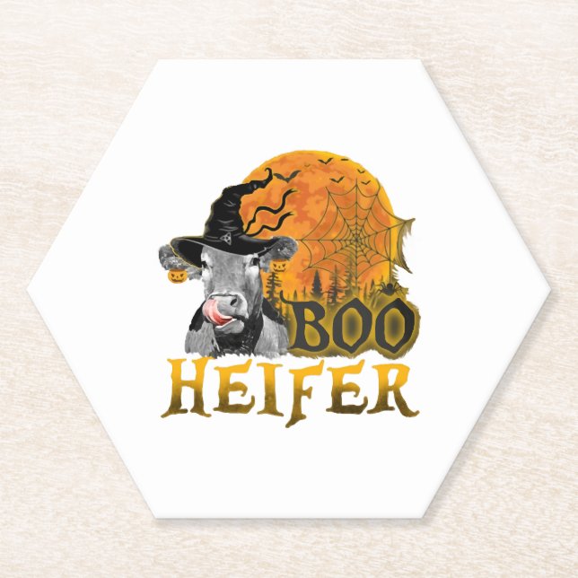 Posavasos De Papel Cow Halloween (Anverso)