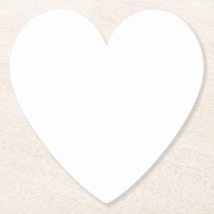 Posavasos De Papel Craft de corazón blanco