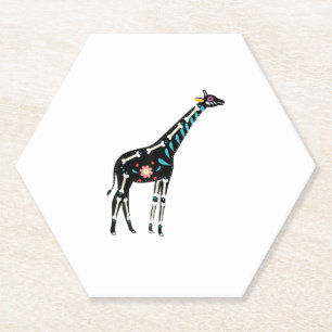 Posavasos De Papel Cráneo De Azúcar Curso Giraffe Mexicana Halloween 