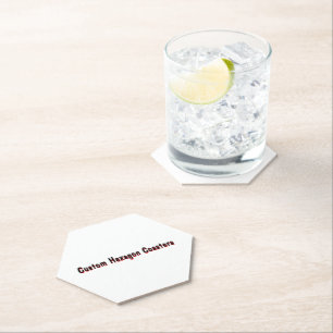 Posavasos De Papel Crea tu propio hexágono personalizado de 4" x 4"