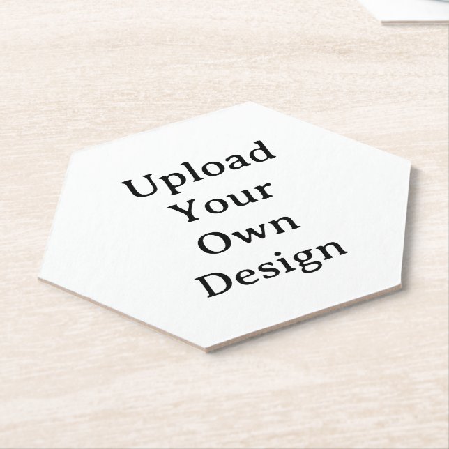 Posavasos De Papel Crea tu propio hexágono personalizado simple (En perspectiva)