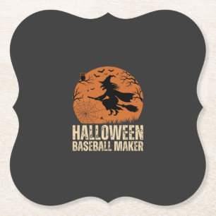 Posavasos De Papel Creador de béisbol de Halloween Gráfico de bruja v
