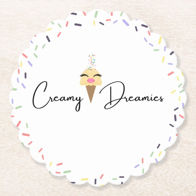Posavasos De Papel Creamy Dreamies drink paper Coasters  (Anverso)
