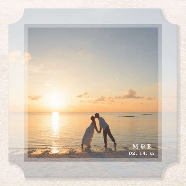 Posavasos De Papel Crear su propia foto de Boda memorable Personaliza (Anverso)