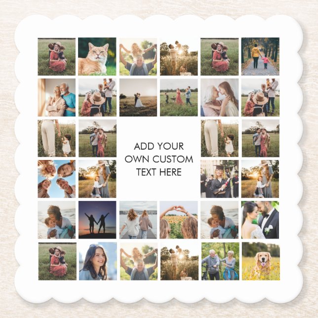 Posavasos De Papel Crear su propio Collage de fotos personalizado (Anverso)