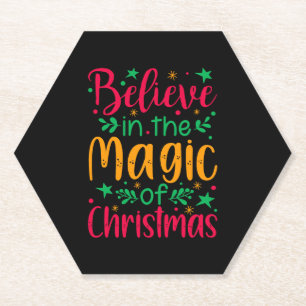 Posavasos De Papel Creer en la magia de los Navidades Feliz Navidad