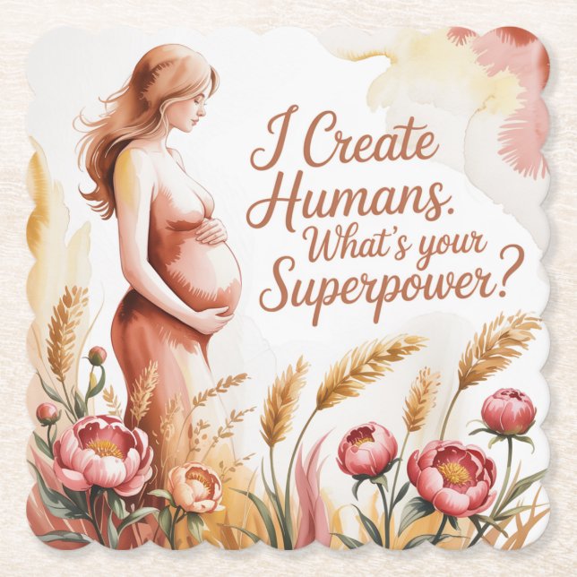 Posavasos De Papel Creo Humanos. ¿Cuál es tu Superpoder? (Anverso)