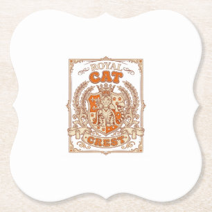 Posavasos De Papel Crest de gato real heráldica de gato escudo de arm