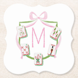 Posavasos De Papel Cresta festiva de Mahjong elegante