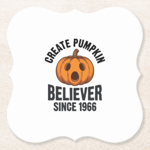 Posavasos De Papel Creyente de la Calabaza Desde 1966 Vintage Diseño 