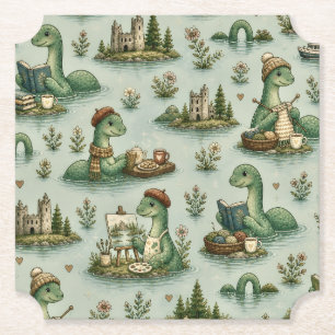 Posavasos De Papel Criptídeos Acogedores Nessie Monstruo del Lago Nes