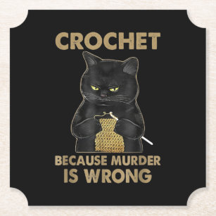 Posavasos De Papel Crochet Porque El Asesinato Es Un Gato Negro Croch