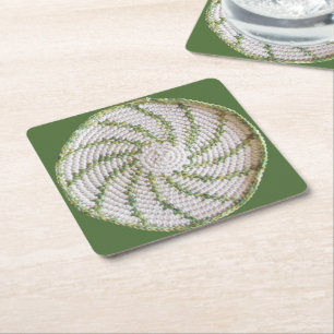 Posavasos de papel - Crochet Spiral Verde