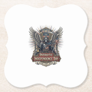 Posavasos De Papel Cromado Patriótico Reaper Oscuro Patriota Esquelet