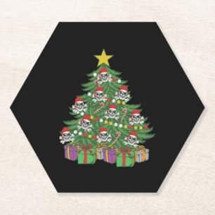 Posavasos De Papel Crossbone del árbol de Navidad pirata