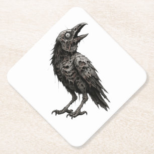 Posavasos De Papel Crow zombificado