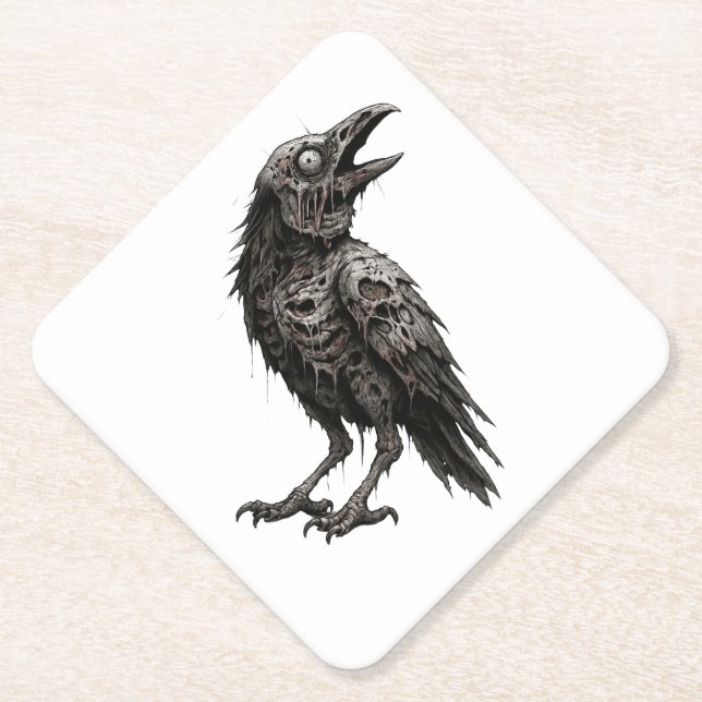 Posavasos De Papel Crow zombificado (Anverso)