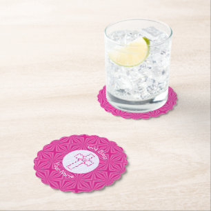 Posavasos De Papel Cruz Cristiana Femenina Rosa Personalizada