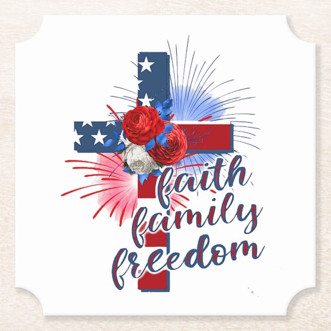 Posavasos De Papel Cruz de la Bandera de Estados Unidos (Anverso)