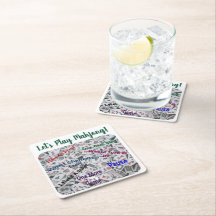 Posavasos de papel cuadrado de Mahjong