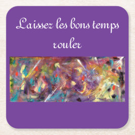 Posavasos de papel cuadrado de Mardi Gras capricho