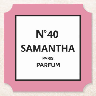 Posavasos De Papel CUALQUIER año Diseñador Perfume Botella Cumpleaños