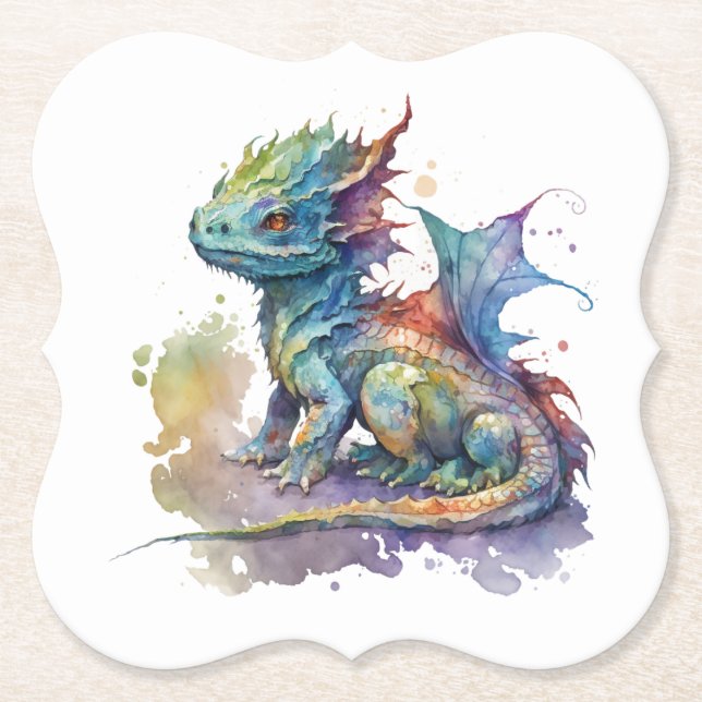 Posavasos De Papel Cuenca capilar del dragón del agua (Anverso)