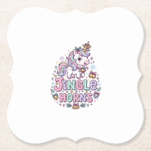 Posavasos De Papel Cuernos de Jingle de Unicornio Ropa Encantadora Gr