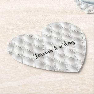 Posavasos De Papel Cuero Blanco Falso Romántico