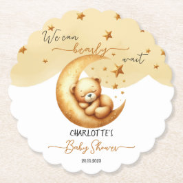 Posavasos De Papel Cuidada Acuarela Oso Durmiente En El Baby Shower D