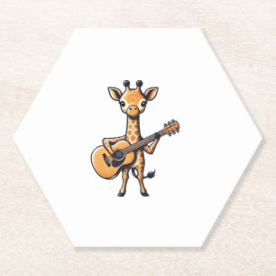 Posavasos De Papel Cuidada jirafa tocando guitarra jirafas músico Mus