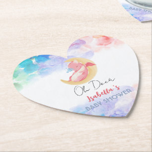 Posavasos De Papel Cuidados dragones dinosaurios arco iris Ducha de b