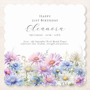 Posavasos De Papel Cumpleaños 21 septiembre flor de nacimiento person