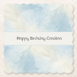 Posavasos De Papel Cumpleaños abstracto de hielo azul