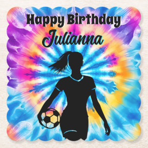 Posavasos De Papel Cumpleaños arcoíris de tinte personalizado para ni
