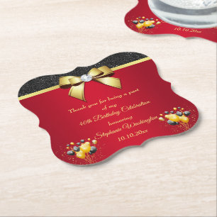 Posavasos De Papel Cumpleaños con elegancia romántica y glamurosa
