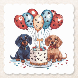 Posavasos De Papel Cumpleaños Dachshund Dogs