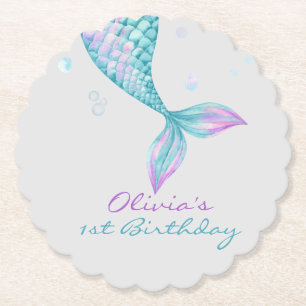 Posavasos De Papel Cumpleaños de la Sirena bajo el mar