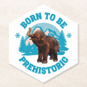 Posavasos De Papel Cumpleaños de niños prehistóricos de mamut bebé li