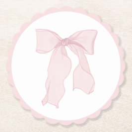 Posavasos De Papel Cumpleaños de Pink Bow Coquette
