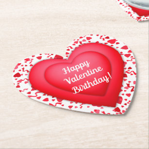Posavasos De Papel Cumpleaños de San Valentín Corazones de Confeti Ro