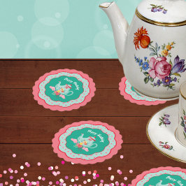 Posavasos De Papel Cumpleaños del Fiesta del té