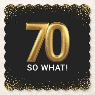 Posavasos De Papel Cumpleaños divertido de los 70 dorados