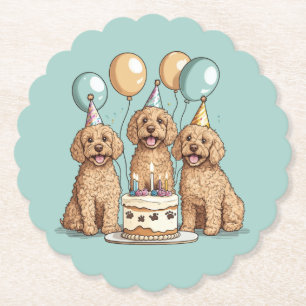 Posavasos De Papel Cumpleaños Goldendoodle Perros