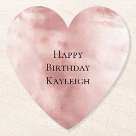 Posavasos De Papel Cumpleaños Rosa Rubor Femenino Glam