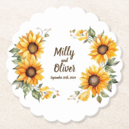 Posavasos De Papel Curvas de girasol: castores Bodas personalizados