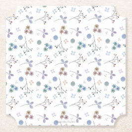 Posavasos De Papel Custodia Floral | Azul | 4x4